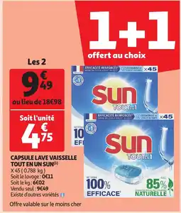 Auchan Capsule lave vaisselle tout en un sun aanbieding