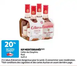 Auchan Igp mediterranée cellier des dauphins rosé aanbieding