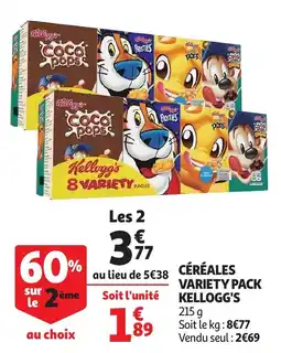 Auchan Céréales variety pack kellogg's aanbieding