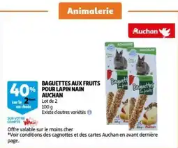 Auchan Baguettes aux fruits pour lapin nain Auchan aanbieding
