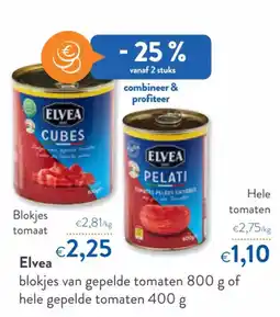 OKay Elvea blokjes van gepelde tomaten of hele gepelde tomaten aanbieding