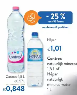 OKay Contrex natuurlijk mineraalwater 1,5 L of Hépar natuurlijk mineraalwater 1 L aanbieding