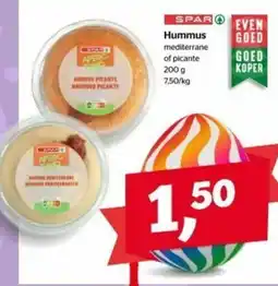 Spar Hummus mediterrane of picante aanbieding