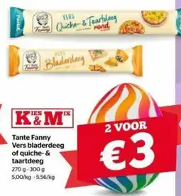 Spar Tante Fanny vers bladerdeeg of quiche- & taartdeeg aanbieding