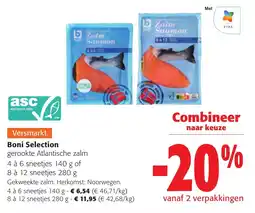 Colruyt Boni Selection gerookte Atlantische zalm aanbieding