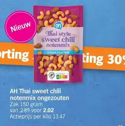 Albert Heijn Ah thai sweet chili notenmix ongezouten aanbieding