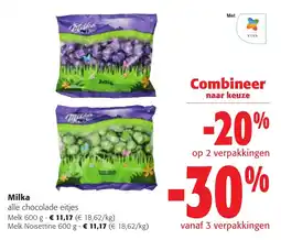 Colruyt Milka alle chocolade eitjes aanbieding
