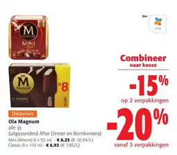 Colruyt Ola Magnum alle ijs aanbieding