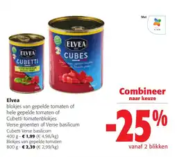 Colruyt Elvea blokjes van gepelde tomaten aanbieding