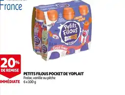 Auchan petits filous pocket de yoplait aanbieding