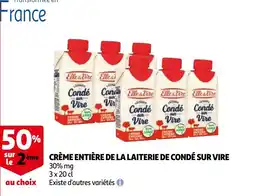 Auchan Crème entière de la laiterie de condé sur vire aanbieding