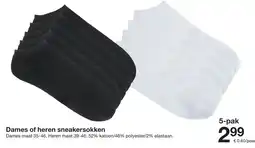 Zeeman Dames of heren sneakersokken aanbieding