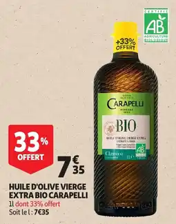 Auchan Huile d'olive vierge extra bio carapelli aanbieding