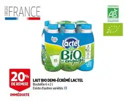 Auchan Lait bio demi-écrémé lactel aanbieding