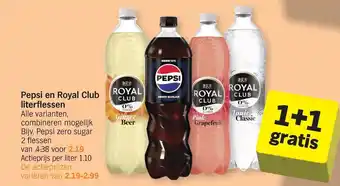 Pepsi en Royal Club literflessen