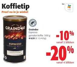 Colruyt Graindor Espresso gemalen koffie aanbieding