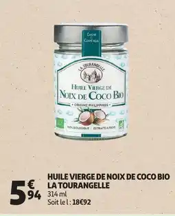 Auchan huile vierge de noix de coco bio la tourangelle aanbieding