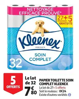 Auchan Papier toilette soin complet kleenex aanbieding