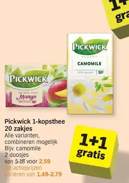 Albert Heijn Pickwick 1-kopsthee aanbieding
