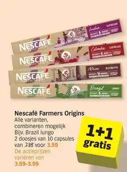 Albert Heijn Nescafe farmers origins aanbieding