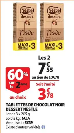 Auchan tablettes de chocolat noir dessert nestle aanbieding
