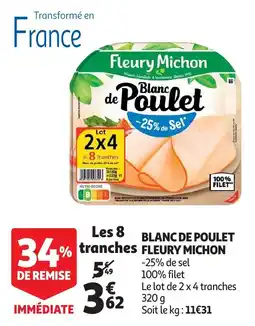Auchan blanc de poulet fleury michon aanbieding