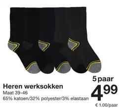 Zeeman Heren werksokken aanbieding