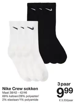 Zeeman Nike Crew sokken aanbieding