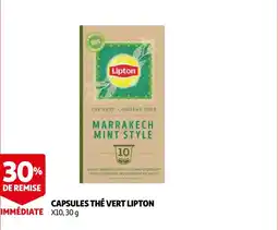 Auchan capsules thé vert lipton aanbieding