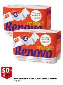 Auchan papier toilette blanc souple et doux renova aanbieding