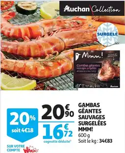 Auchan gambas géantes sauvages surgelées mmm! aanbieding