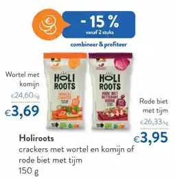 OKay Holiroots crackers met wortel en komijn of rode biet met tijm aanbieding