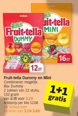 Albert Heijn Fruit-tella Dummy en Mini aanbieding