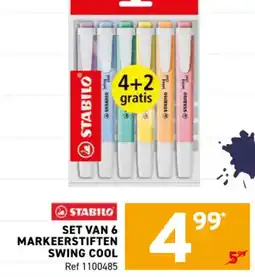 Trafic Set van 6 markeerstiften swing cool aanbieding