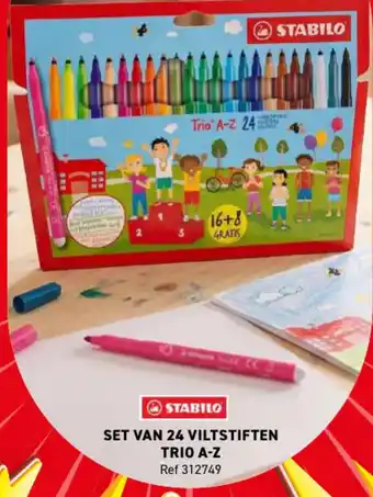 Stabilo set van 24 viltstiften trio A-Z