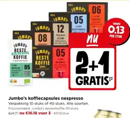 Jumbo Jumbo's koffiecapsules nespresso aanbieding