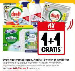 Jumbo Dreft vaatwastabletten, Antikal, Swiffer of Ambi-Pur aanbieding
