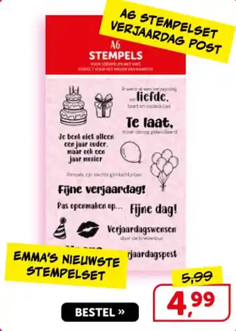 A6 stempelset verjaardag post