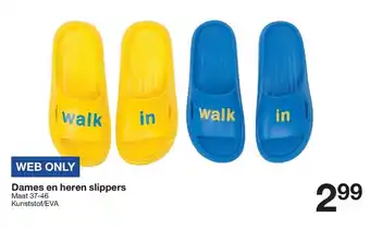 Zeeman Dames en heren slippers aanbieding