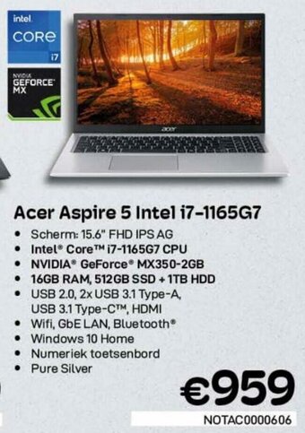 CompuDeals Acer Aspire 5 Intel i7-1165G7 aanbieding