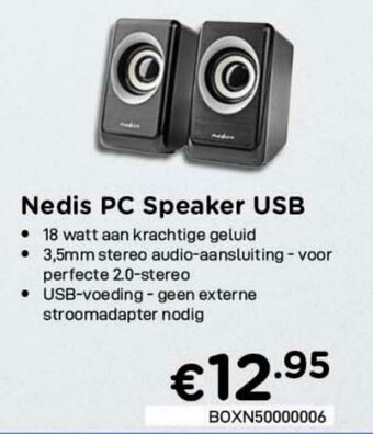 CompuDeals Nedis PC Speaker USB aanbieding