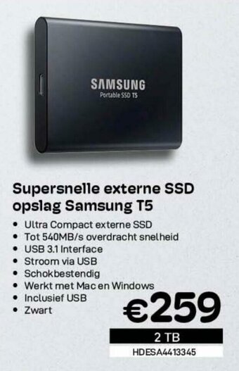 Supersnelle externe SSD opslag Samsung T5