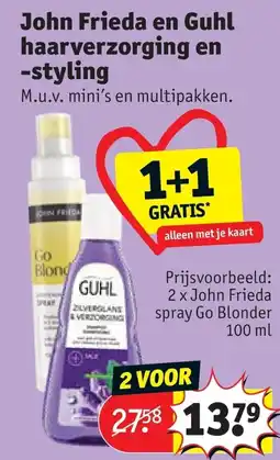 Kruidvat John Frieda en Guhl haarverzorging en -styling aanbieding