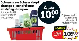 Kruidvat Schauma en Schwarzkopf shampoo, conditioner en droogshampoo aanbieding