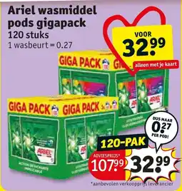 Kruidvat Ariel wasmiddel pods gigapack aanbieding