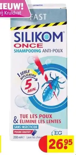 Kruidvat Silikom once shampooing anti-poux aanbieding