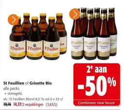 Colruyt St Feuillien of Grisette Bio aanbieding