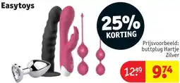 Kruidvat buttplug Hartje Zilver aanbieding