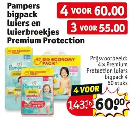 Kruidvat Pampers luiers en luierbroekjes Premium Protection aanbieding