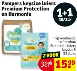 Kruidvat Pampers keysize luiers Premium Protection en Harmonie aanbieding